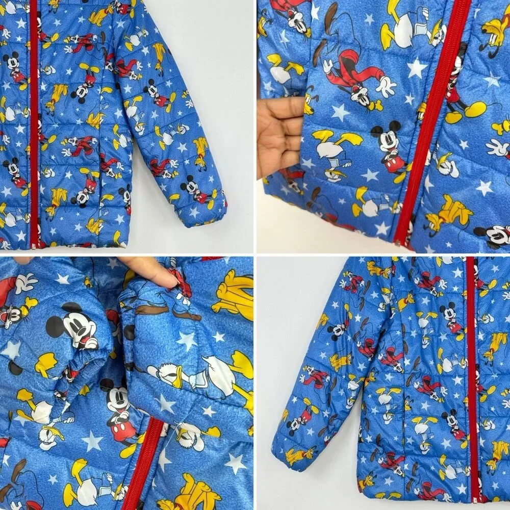 DISNEY Store Mickey Mouse Blue LightWeight Puffy Puffer Jacket Size 7/8